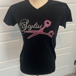 Black, short sleeve graphic, tee size small